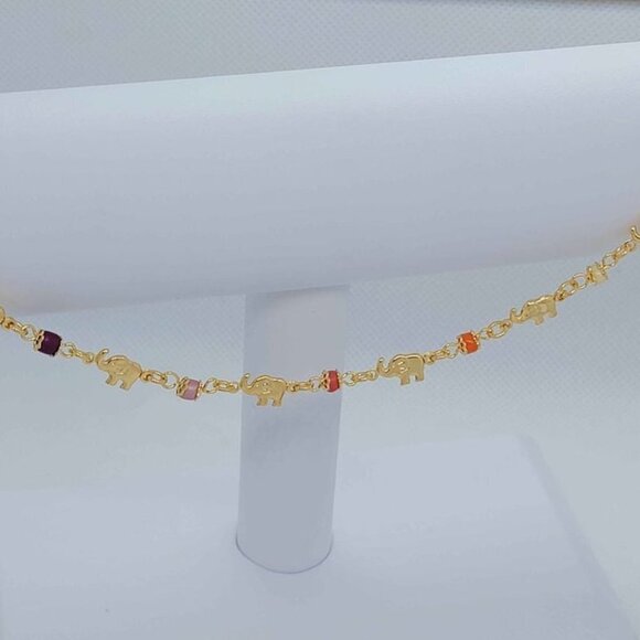 Brand New Brazilian 18k Gold Filled Multi Elephants Anklet - Picture 3 of 5